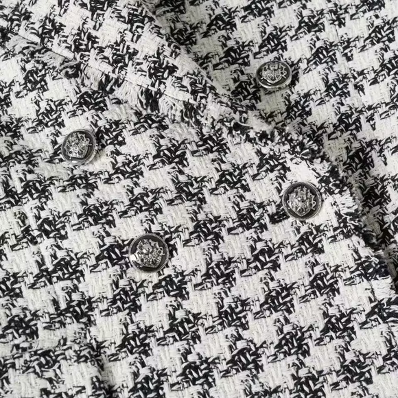 NWT Mango Houndstooth Tweed Blazer XXS - Picture 8 of 8